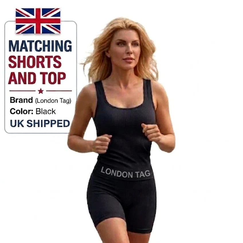 Women’s Shorts & Top Set Yoga Running Cycling Gym Activewear Casual Fit