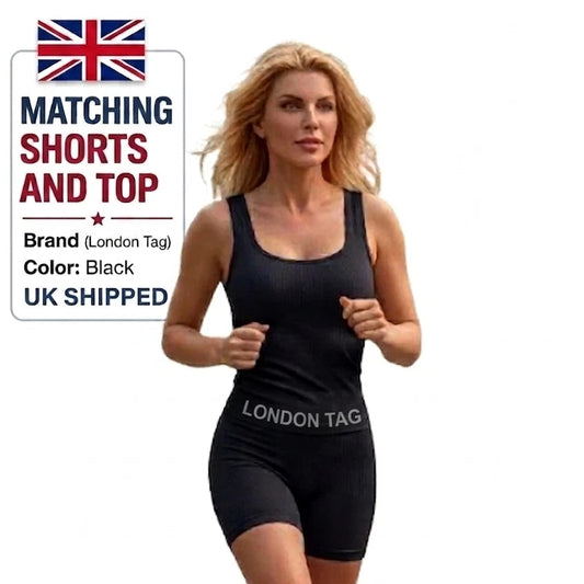 Women’s Shorts & Top Set Yoga Running Cycling Gym Activewear Casual Fit
